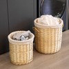 Wickerwise Round Willow Wicker Laundry Basket with Lid Side Handles & Removable Fabric Liner Natural Decorative Storage Hamper - 3 of 4