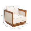 Christopher Knight Home Grath Patio Mid-Century Modern Acacia Wood Textilene Club Chair with Thick Cushion - 3 of 4