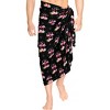 HAPPY BAY Men's Swimwear Cover Up Swim Wrap Beachwear Sarongs Beach Lava Lava Hawaiian Pareo Summer Long Sulu For Men One Size Black, flamingo - 2 of 4