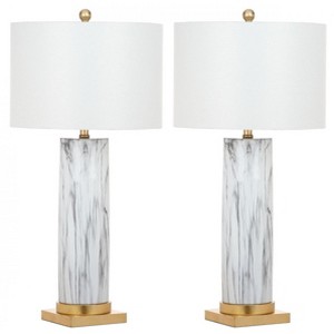 Abner Table Lamp (Set of 2) - 31.25 Inch Height - LIT4522 - Black/White - Safavieh - 1 of 4