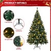 Syemin Artificial Trees 7 FT Snow Tipped Artificial Christmas Tree 1100 Branch Tips and Sturdy Metal Stand, Green Snow Tipped, Green, 40"*40"*84" - 3 of 4