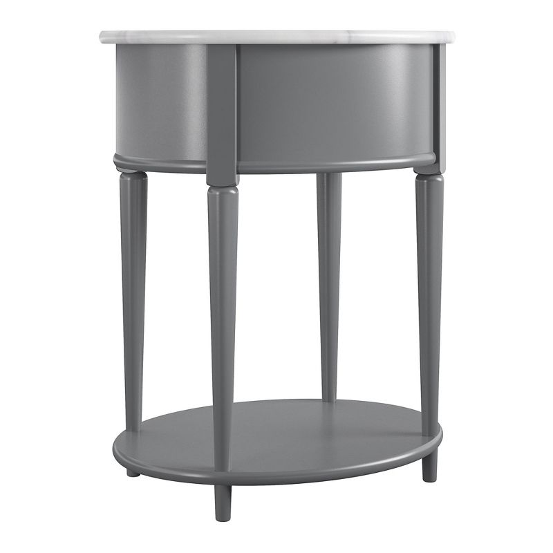 RealRooms Ainsley Rounded End Table with Drawer and Lower Shelf, 4 of 5