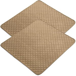 rabbitgoo Washable Pee Pads for Dogs, Reusable Large Waterproof Training Crate Pad, Machine Washable Mat  2 Pack, Dark Beige - 1 of 1