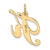 Black Bow Jewelry 14k Yellow Gold, Ella Collection Medium Fancy Script Initial K Pendant - 3 of 4