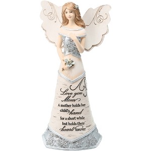 Pavilion Gift Company - Love You Mom - 7.5" Angel Holding Flowers - Decorative Objects - 1 of 4