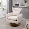 KTMBDW Mid-Century Swivel Accent Chair, Upholstered Fabric Armchair for Living Room, Bedroom - 3 of 4
