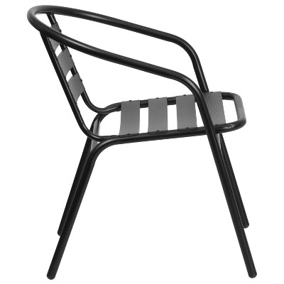 Modern Elegance 55" Black Metal & Glass 4-Person Patio Dining Set