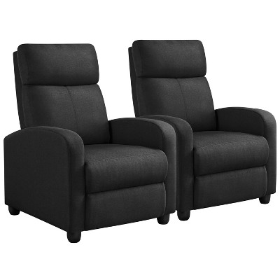 Yaheetech Set of 2 Modern Fabric Recliner Sofa Chair for Living Room, Bedroom