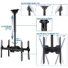 Mount-It! Dual Screen TV Ceiling Mount for 37" to 70" TVs, Telescoping Adjustable Height Pole, Ceiling Bracket Fits Vaulted and Sloped Ceilings - 2 of 4