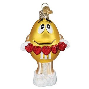 Old World Christmas 3.75 In M&M's Yellow Love You Hearts Chocolate Tree Ornaments - 1 of 3