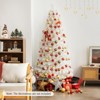 Tangkula 5/6/7FT Pre-lit Fiber Optic Christmas Tree White Snow-Flocked Artificial Xmas Tree with 170/220/270 Branch Tips - 2 of 4