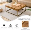 NicBex Wood & Metal Square Coffee Table Center Dining Table with Wood Grain Top for Living Room - 4 of 4