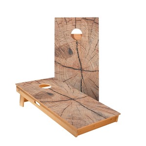 Skips Garage Cracked Wood Cornhole Boards - ACA Star Series - 1 of 1