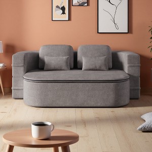 75" 2-in-1 Chenille Sofa Bed with Pillows - 1 of 4