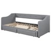 YOOCOZZ Twin XL to King Size Linen Upholstered Daybed with Two Storage Drawers - 3 of 4