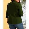 YESFASHION Womens Plus Size Casual Blazer Office 3/4 Sleeve Open Front Cardigans Jacket Work Suit with Pockets - 2 of 4