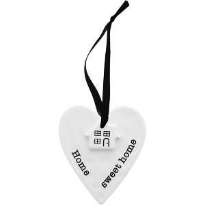 Pavilion Gift Company - Home Sweet Home - 3" Ceramic Keepsake Heart Plaque - Wall Sign Panels - 1 of 4