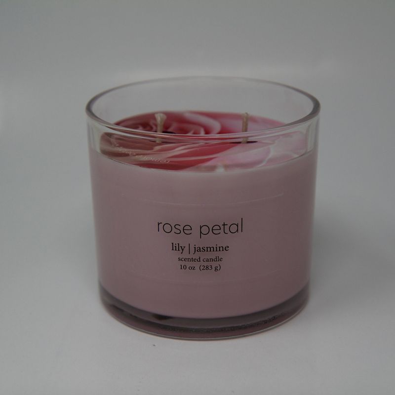 10oz Glass Jar 2-Wick Rose Petal Candle - Room Essentials&#8482;, 1 of 4