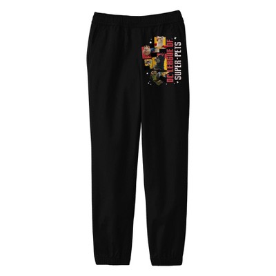 Dc Comics League Of Super Pets Youth Black Graphic Jogger Pants : Target