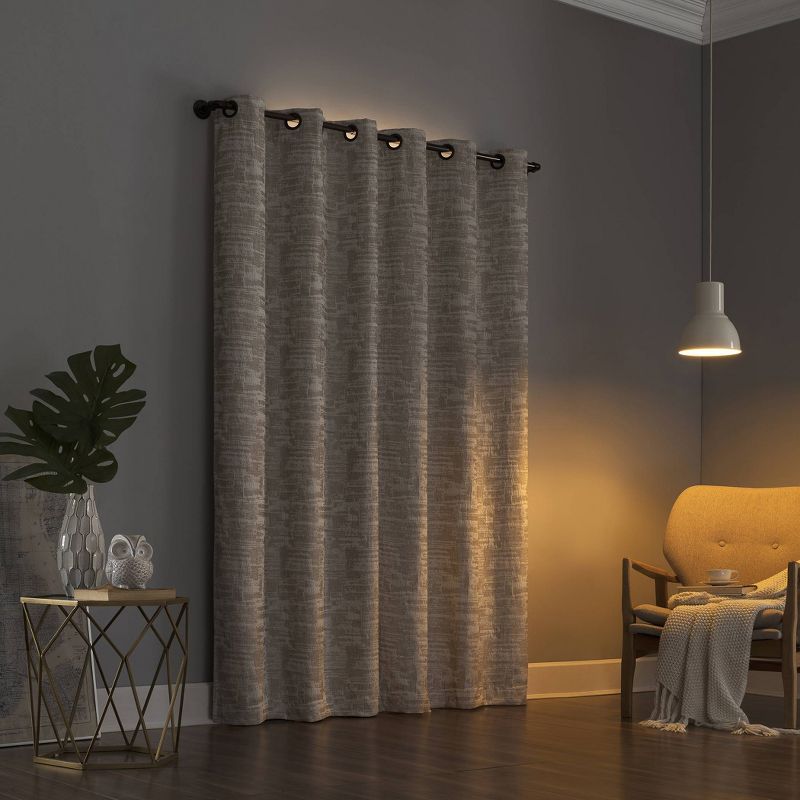Parrish Distressed Grid Thermal Extreme 100% Blackout Grommet Curtain Panel - Sun Zero, 3 of 10