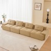 153" Corduroy Modular Sectional Sofa with Pearl-Like Piping, Tufted Design, Buckle Connection, and No Assembly - 3 of 4