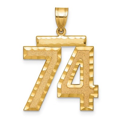Black Bow Jewelry 14k Yellow Gold, Varsity Collection, Large D/C Pendant Number 74
