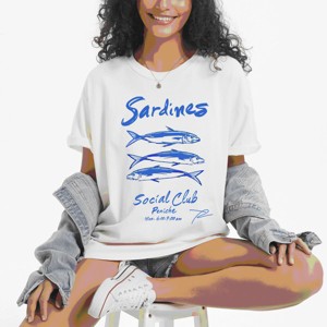 Simply Sage Market Sardines Social Club Garment Dyed Tee - 1 of 4