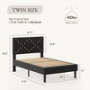 CSBDHome Bed Frame with Velvet Headboard & Crystal Diamond Decor - 4 of 4