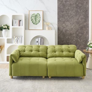 83.1'' Cloud Fabric 2-Seater Sofa with Straight-Line Design, Solid Wood Frame and Fluffy Sponge Cushioning - 1 of 4