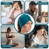 Headache, Migraine, & Stress Relief Hat - Natural Ice Mask for Tension & Muscle Pain - Stretchy, Comfortable, & Cool Wearable – Teal - 4 of 4