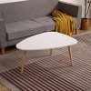 Syemin End Tables Egg Shape Coffee Table, Simple Center Table, 2 Tier Cocktail Table Sofa Table,Oval Coffee Tables, White, 35.43"*26.38"*16.14" - 2 of 4