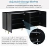 70" TV Stand with 4 Shelves, Metal-Legged Shoe Cabinet, and Gold Line Sideboard - 2 of 3