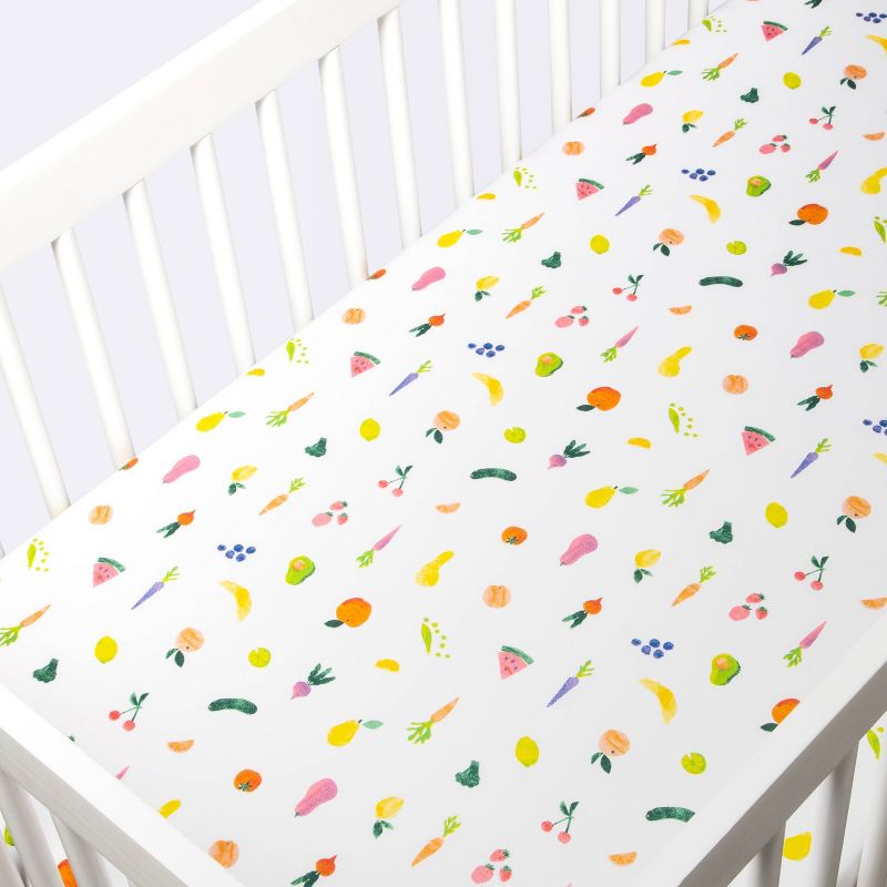 Fitted Crib Sheet - Cloud Island&#8482; Fruits and Veggies, 4 of 9