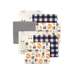 Little Treasure Hudson Baby Boys Cotton Poly Flannel Receiving Blankets 7Pk Multipack - 1 of 2