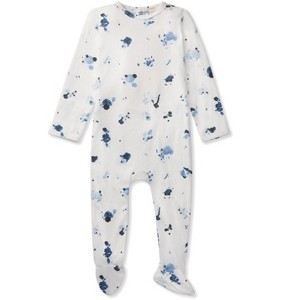 MiniMoi Baby and Toddler Boys Pointelle Abstract Watercolor Print Footie - 1 of 3