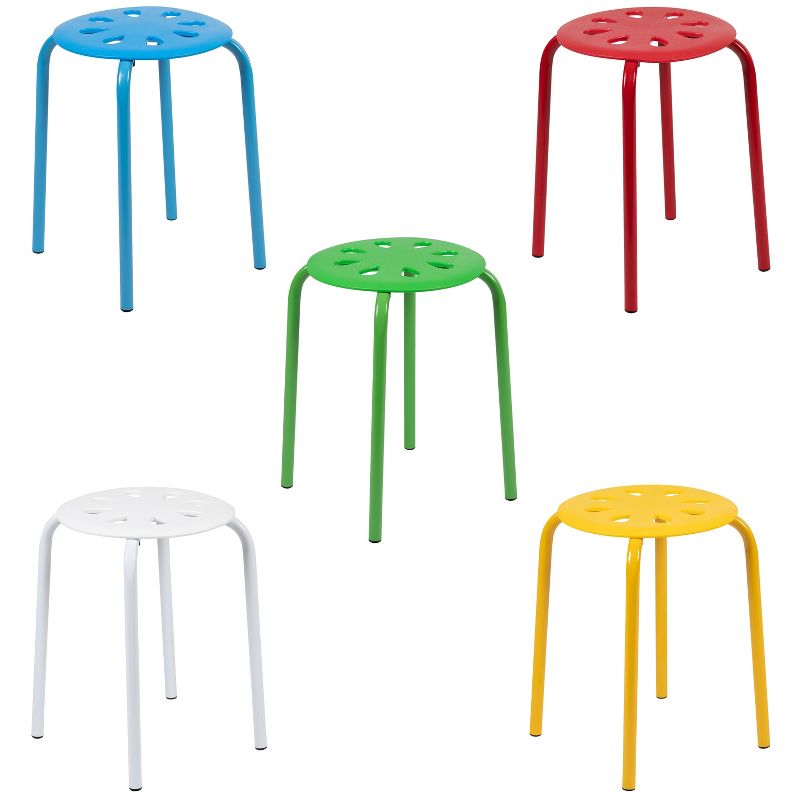 Emma and Oliver Plastic Nesting Stack Stools - School/Office/Home, 17.5"Height (5 Pack), 3 of 10