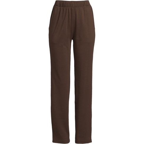 Lands' End Women's Tall Sport Knit High Rise Elastic Waist Pull On Pants -  Small Tall - Rich Coffee : Target
