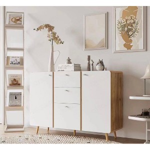 NicBex 47.24"/ 55.12" Modern Sideboard,Kitchen Storage Cabinets for Kitchen and Dining Room,White - 1 of 4