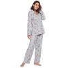 Casual Nights Women's Long Sleeve Rayon Button Down Pajama Set - 3 of 4
