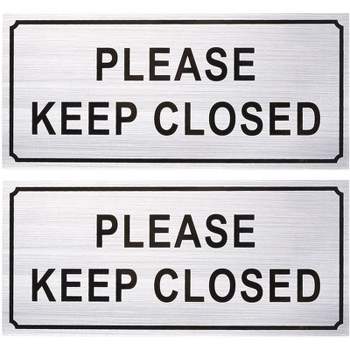 2-Pack Please Close Signs - Please Keep Closed Gate Signs, Close Signs for Dog Gate, Business and Home Use, Silver - 7.87 x 3.6 inches