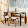 Nordlys Set of 2 Wood and Velvet Dining Chairs Modern Design Style Upholstery Dining Room - 3 of 4