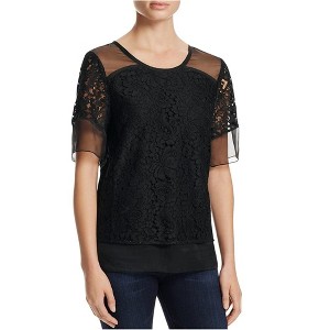 Finity Womens Sheer Lace Pullover Blouse - 1 of 1