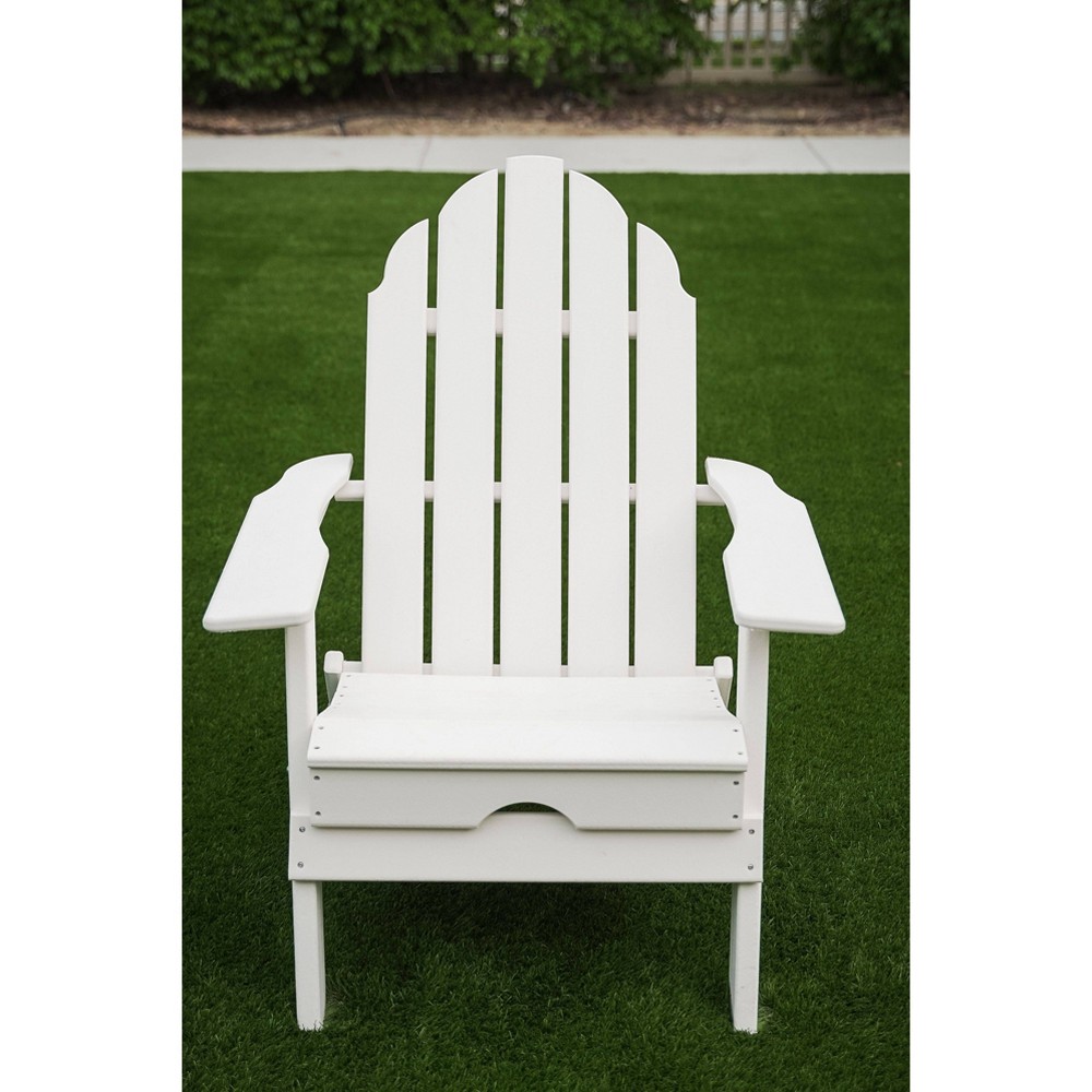 37.8″ Foldable Weather Resistant Outdoor Adirondack Chair – White – XBrand  – For the Patio​
