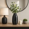 Decorative Glass Vase with Striped Finish for Living Room Decor - Modern Flower Vase for Home, Bedroom, and Office Decor - House Decor - Black - 3 of 4