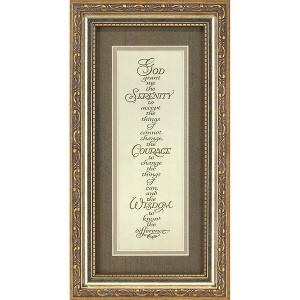 Dicksons Serenity, Courage, Wisdom Script Matted Charcoal 5 x 11 Wood Wall Sign Plaque - 1 of 1
