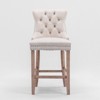 NicBex Dining Chairs Set of 2 Bar stool Upholstered Chair Contemporary Velvet Barstools with Button Tufted Decoration and Wooden Legs - 2 of 4