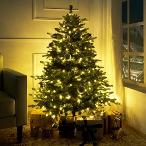 Home Imports Emporium 4.5ft Rustic Christmas Tree with Lights, Tree Prelit with 1117 Branch Tips, 300 Warm Lights and Metal Stand - 1 of 4