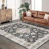 Washable Boho Area Rug, Non-Slip Low Pile Vintage Carpet, Soft Accent Floor Cover for Living Room or Bedroom - 3 of 4