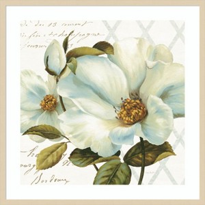 Amanti Art White Floral Bliss II by Lisa Audit Wood Framed Wall Art Print - 1 of 4