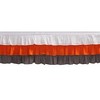 Bacati - 3 Layer Ruffled Crib/Toddler Bed Skirt - White/Orange/Gray - 3 of 4